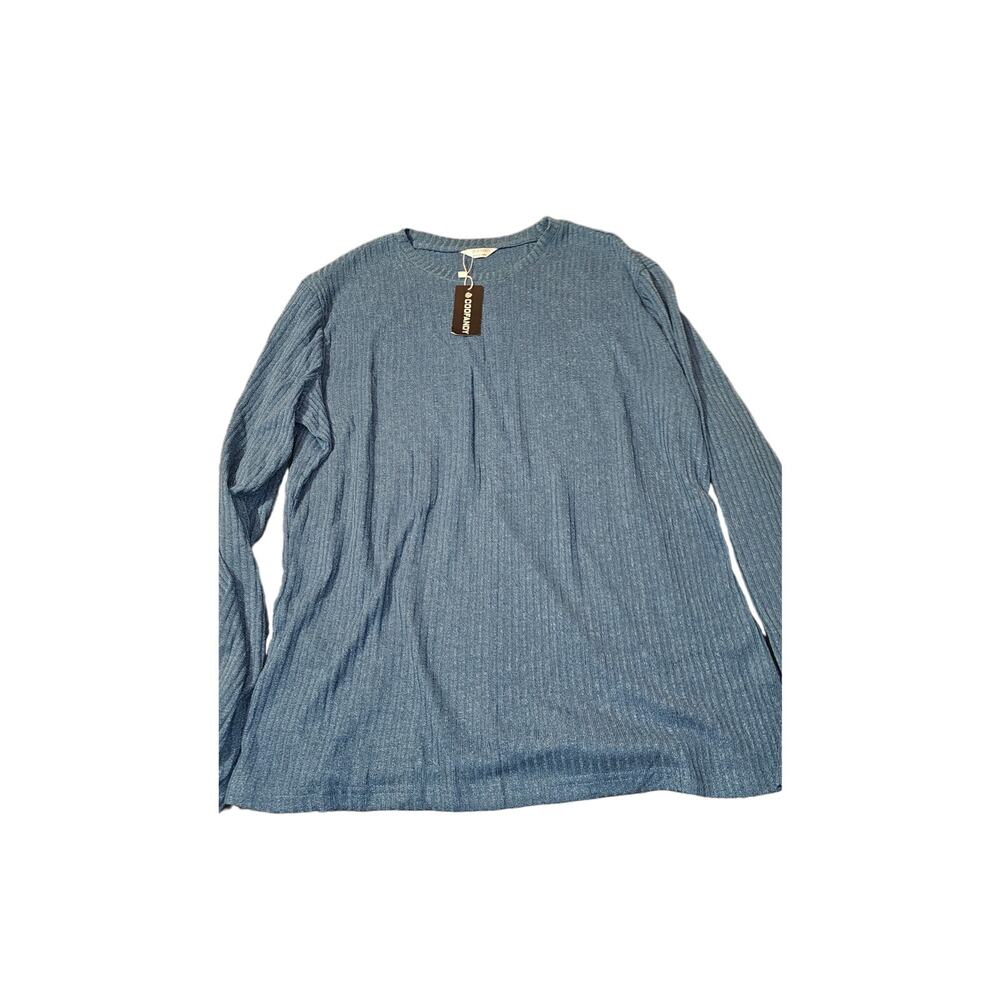 NWT Coofandy size large blue long sleeve top‎